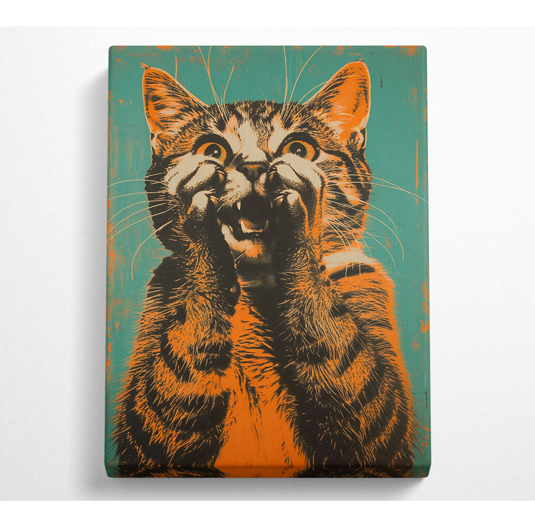 Cat Grab - No Frame Kunstdrucke auf Leinwand