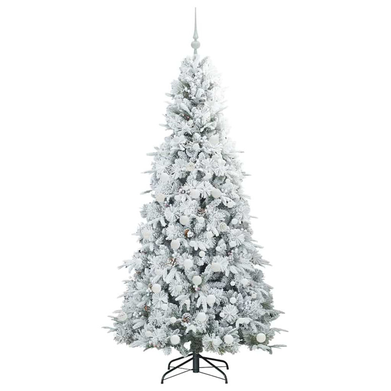 Artificial Hinged Christmas Tree Green PE and PVC, 5.91' H, White