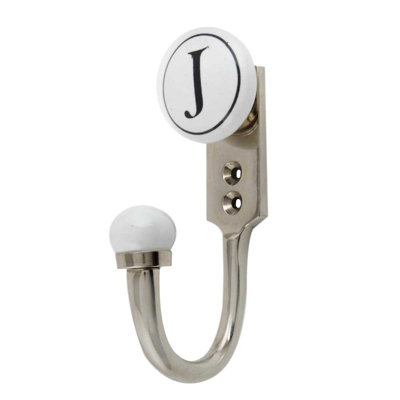 Letter J Ceramic Wall Hook