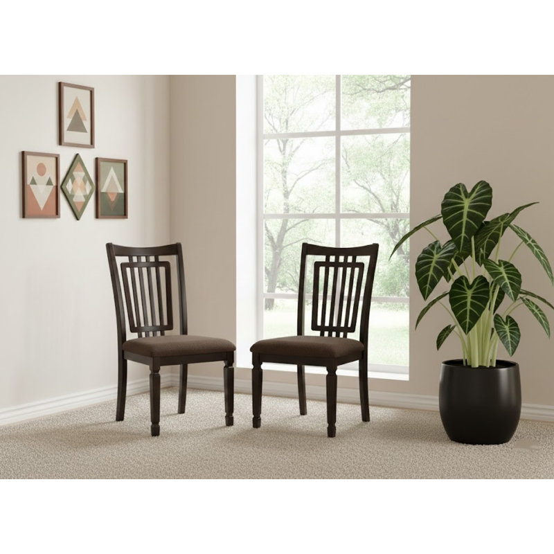 Ensemble de 2 chaises d'appoint en tissu avec dossier à lattes Nox