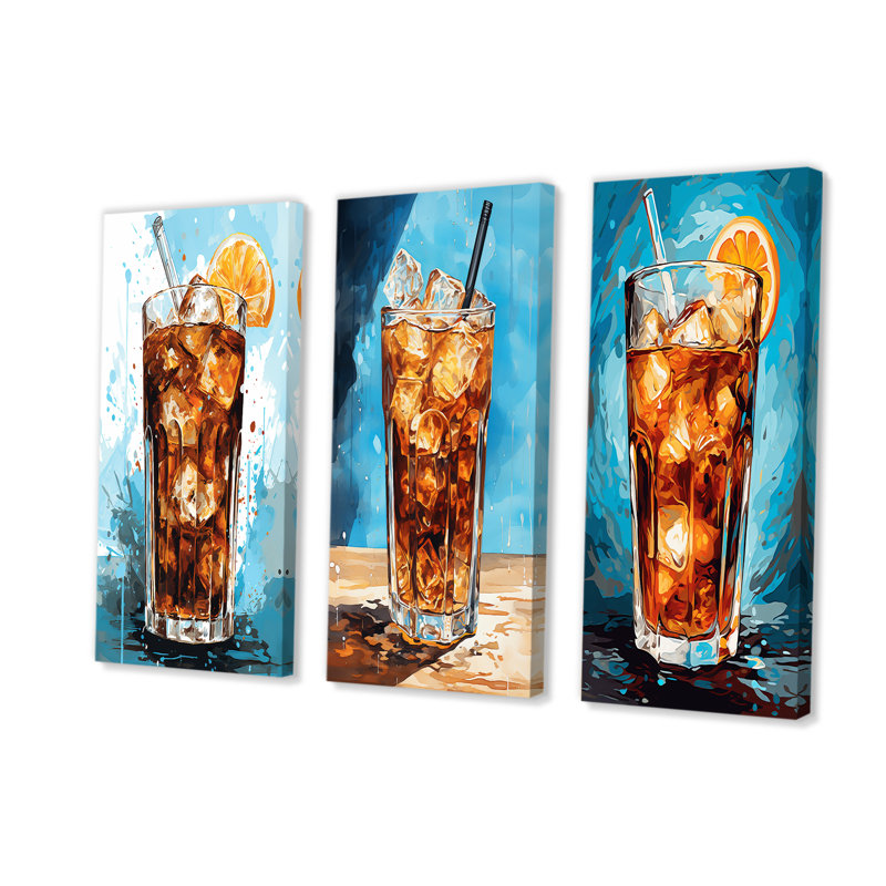 Cocktail froid café froid, H 28 po x l 36 po, Toile tendue