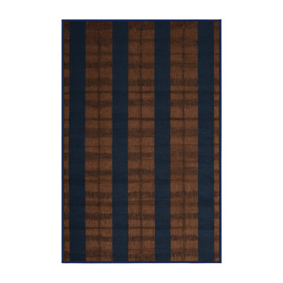 Machine Washable Checkered Gray Area Rug