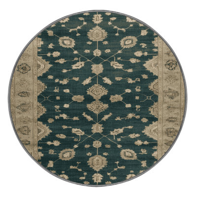 Machine Washable Overdyed Green Area Rug