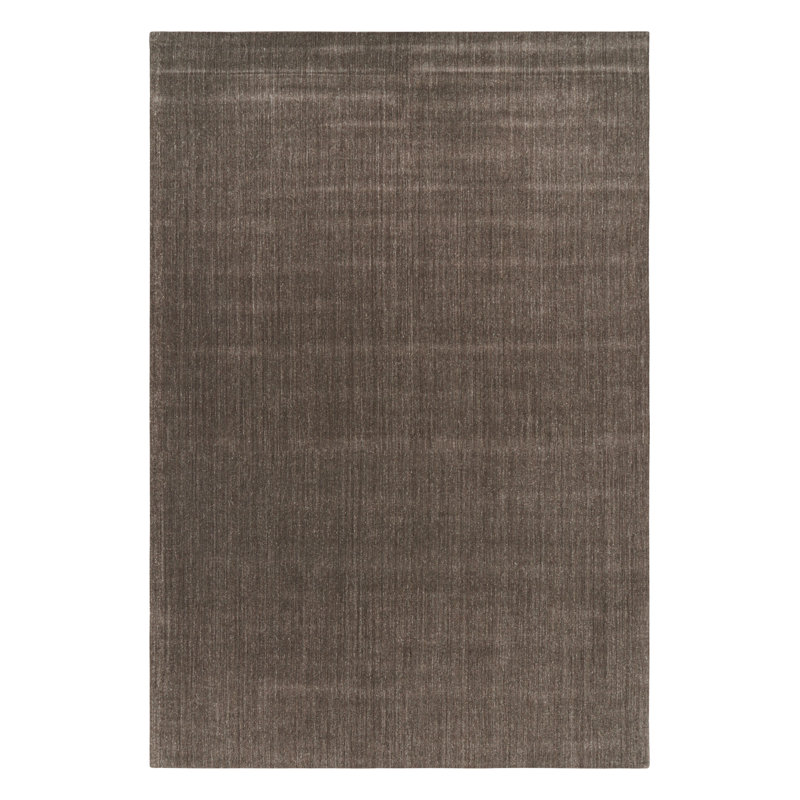 Textural Hand Knotted Wool Striped Area Rug, Rectangle 8' x 10'