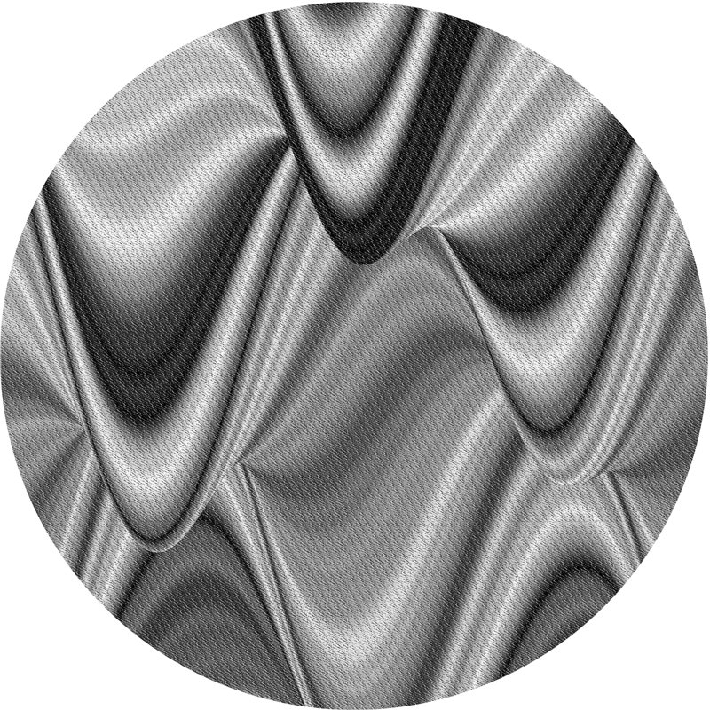 Tapis à motifs gris / noir, Rond 3 pi