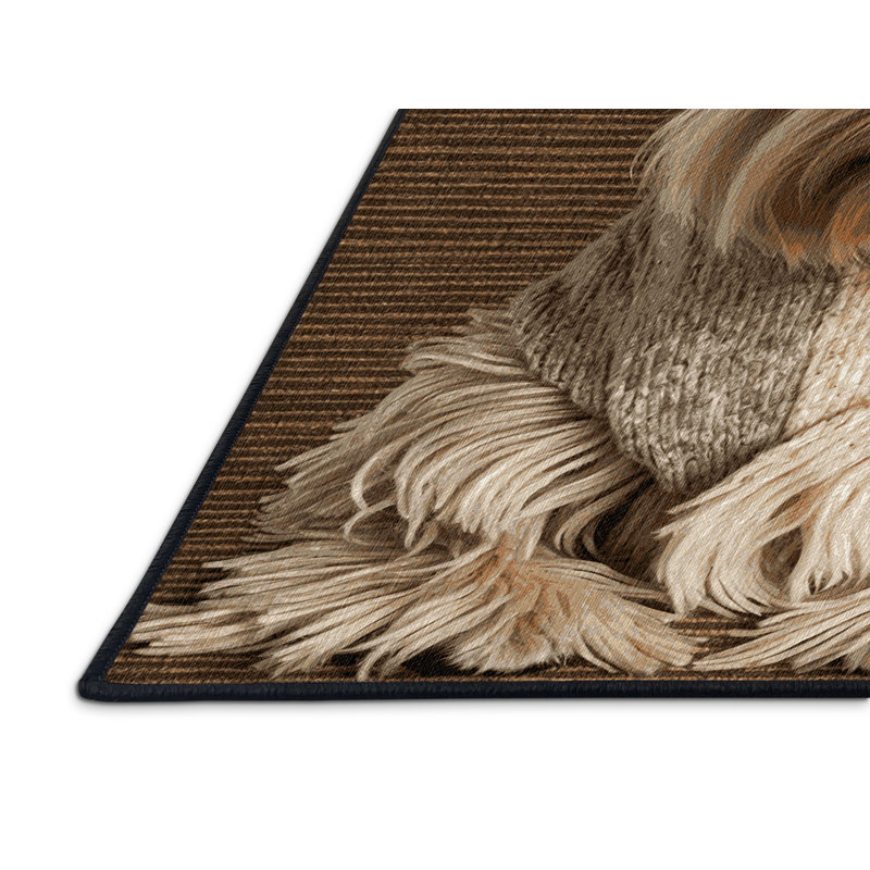  Tapis lavable pour chien Cesky Terrier, Rond 5 pi