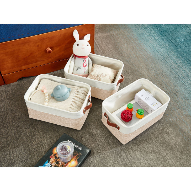 Ensemble de 3 bacs de rangement en tissu