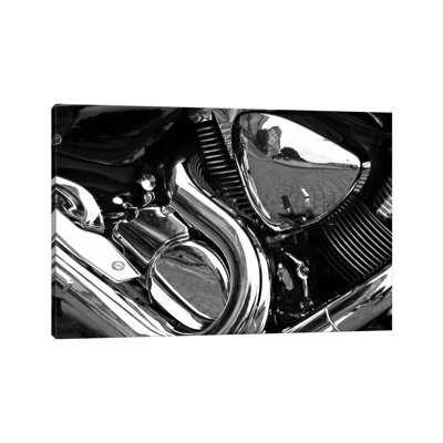 Motorcycle Engine Greyscale Ll by Unknown Artist - Wrapped Canvas Panoramic Print