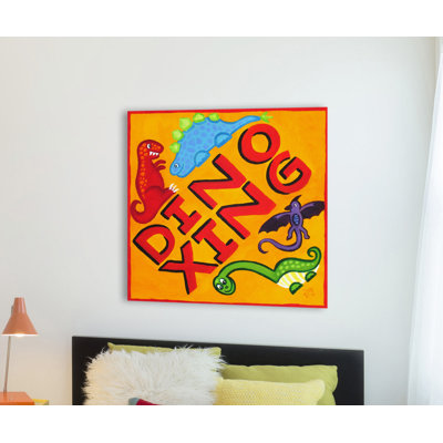 Dino Crossing 1 Piece Wrapped Canvas Wall Art