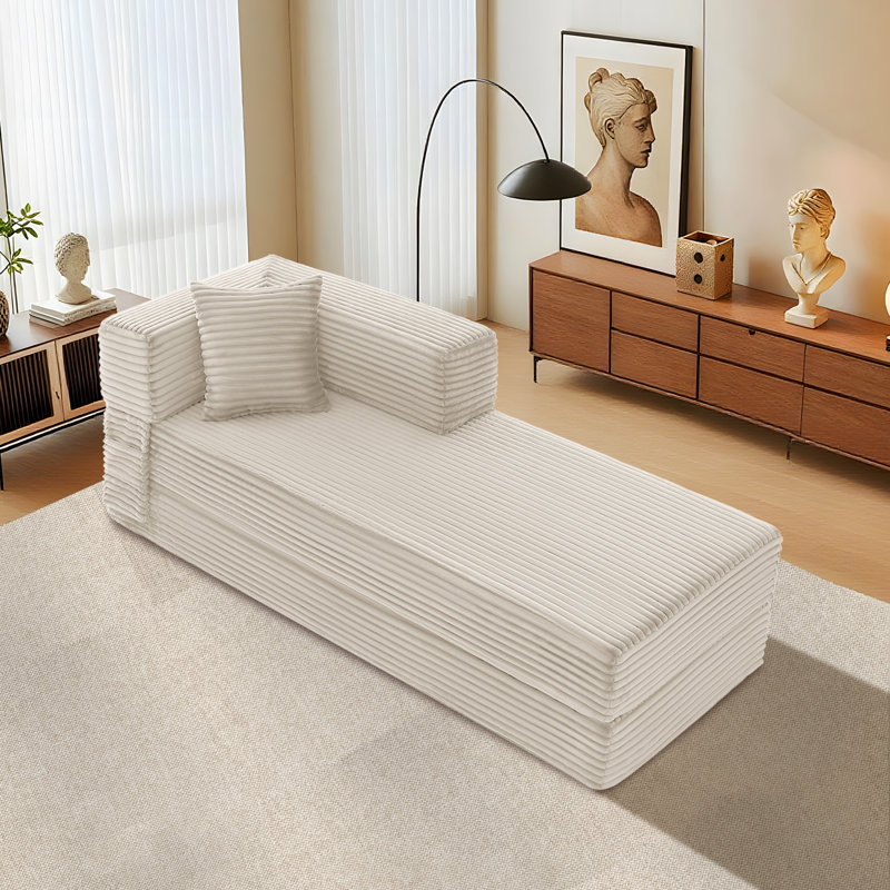 Boneless Compression Sofa - 3 Seats Convertible Floor Sofa Bed - with Pillow Back Support Armrest - Comfy Foldable Sofa Bed Sofa in Box - Corduroy Fabric - for Living Room Bedroom