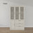 79.9" H 3-Drawer China Cabinet With Glass Doors