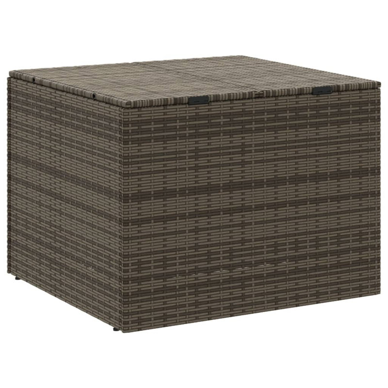 Water Resistant Poly Rattan Deck Box, Gray