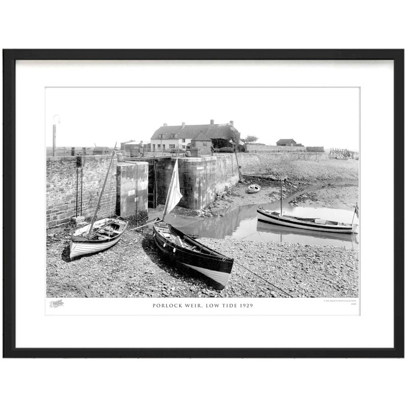 Porlock Weir, Low Tide 1929 - Single Picture Frame Print, 28cm H x 36cm W x 2.3cm D
