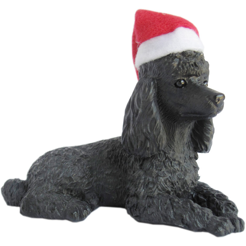  Décoration de Noël caniche fabriquée à la main, H 3,5 po x l 2,5 po x P 3,5 po, Caniche noir