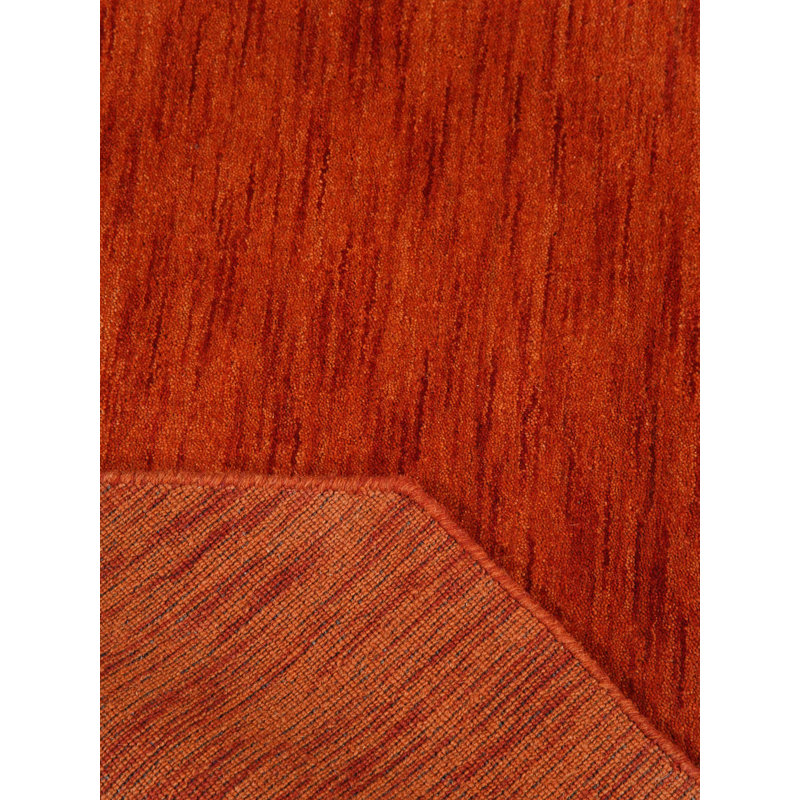 Sanfiel Hand Knotted Loom Wool Eco-Friendly Area Rugs - Octagon, Light Red Color, Plain Solid Design, High Pile Thick Handmade Anti Skid Area Rugs for Living Room, Bed Room