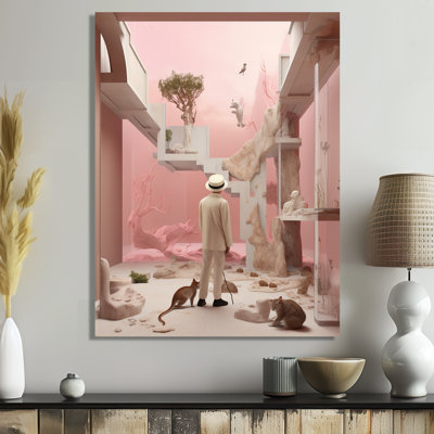 «Artist Portrait White Hat and Cats - Man», art mural