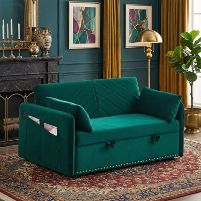 3-In-1 Velvet Sleeper Sofa Bed