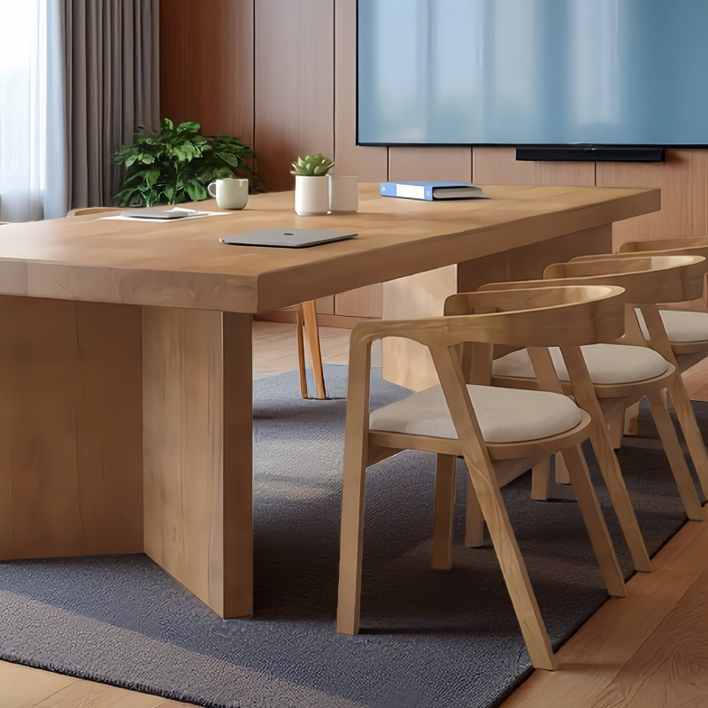 Modern Rectangular Solid Wood Conference Table, 29.5" H x 70.9" L x 31.5" W
