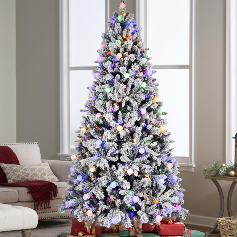 Arbre de Noël artificiel 7,5 pi avec lumières DEL, H 7,5 pi