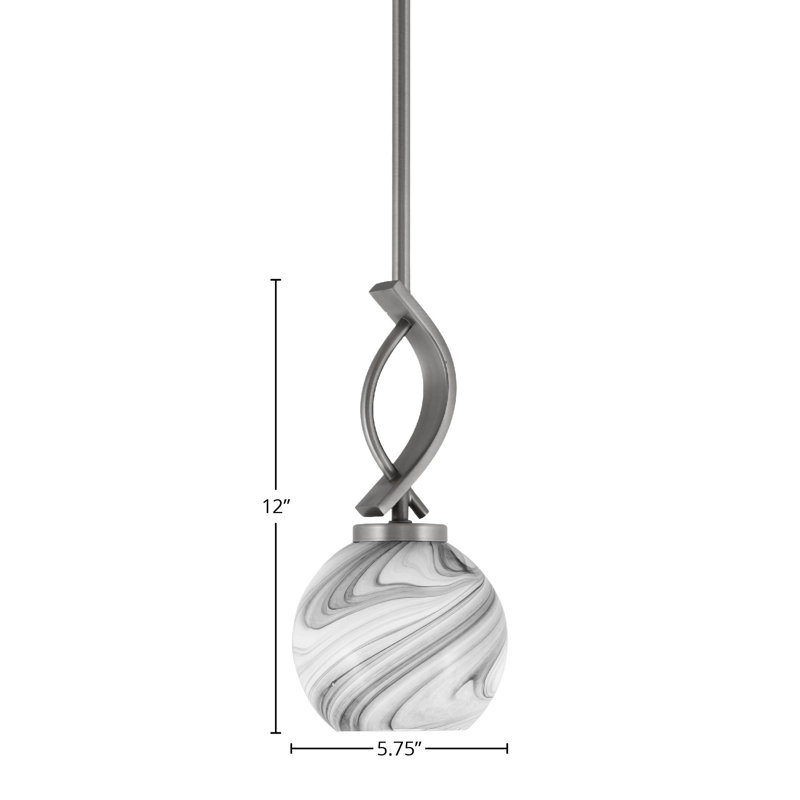 Luminaire suspendu simple à 1 lumière Unia, Graphite