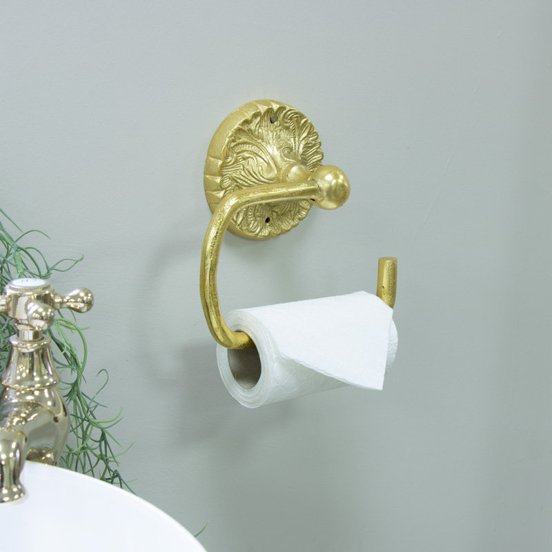 Hasan Wall Mounted Toilet Paper Holder, Gold