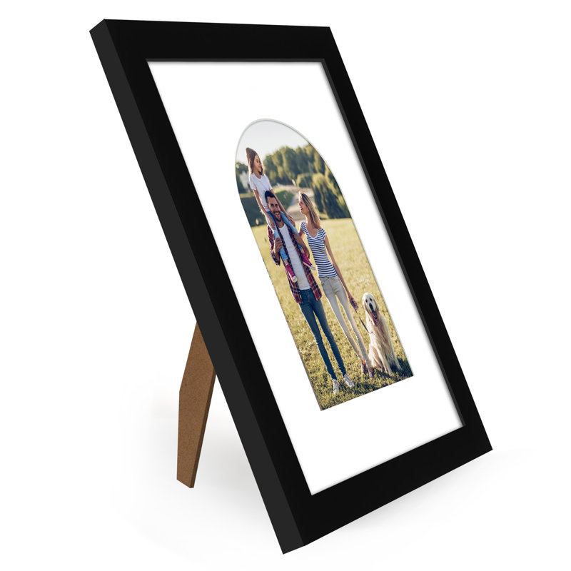 Cadre photo avec tapis en forme d'arche - Idéal pour toute pièce, salon, dortoir, Black, 8" x 10"