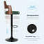 Ensemble de 2 tabourets de bar pivotants réglables de 24,5 à 33,5 po, structure en bois de polyuréthane avec dossier et repose-pieds-1938300496