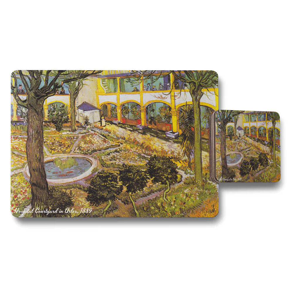 Hospital Courtyard in Arles 1889 Placemats and Coaster Set