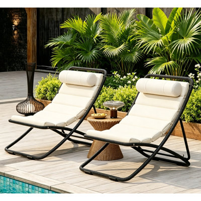 2-Pieces Rattan-Wrapped Patio Chair with Adjustable Backrest