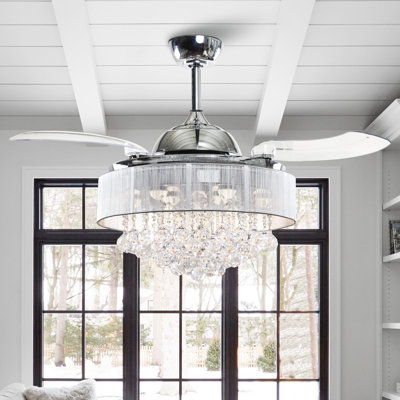 42" Lucan 3 - Blade Smart Ceiling Fan With 3CCT Dimmable LED Lights And Remote Control, Compatible with Alexa/Google