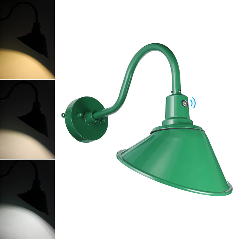 Luminaire de grange à col-de-cygne à 3 lumières à DEL 3cct, 21 W, 3300 lm, 120 à 277 V, IP65, homologué UL, Vert