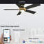 Ventilateur de plafond intelligent 52 po avec télécommande Aspen, ensemble d'éclairage inclus, fonctionne avec l'assistant Google et Amazon Alexa, raccourci Siri.