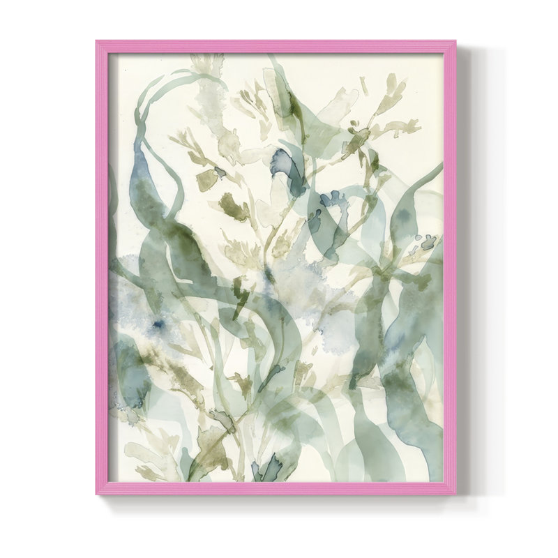 Underwater Botany II, reproduction encadrée - bois massif, H 30 po x l 24 po, Rose