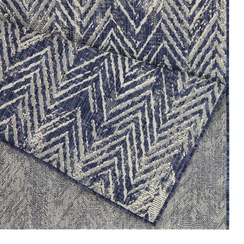 Area Rug In Blue, For All Indoor And Outdoor Settings Polypropylene Strong Use, Rectangle 5' x 7'