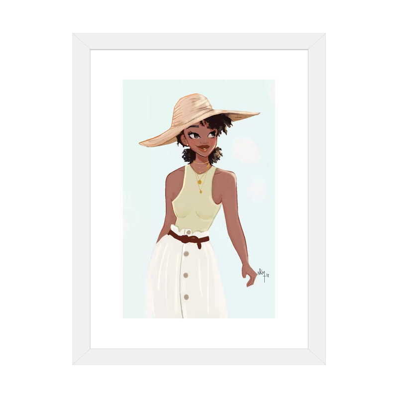 "Tia" par Nicholls Kobi, reproduction d’art, Papier encadré blanc, Blanc, H 32 po x l 24 po x P 1 po