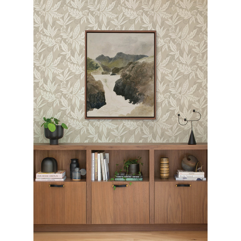 Anita Teal Woodland Floral Wallpaper, Beige