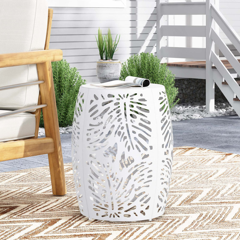 Table de bout en métal - Grand, White