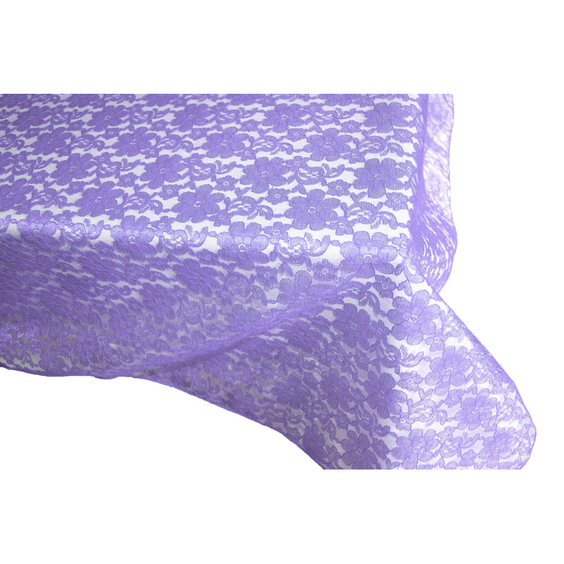 Superposition de dentelle florale, 144 po x 58 po, Lavande