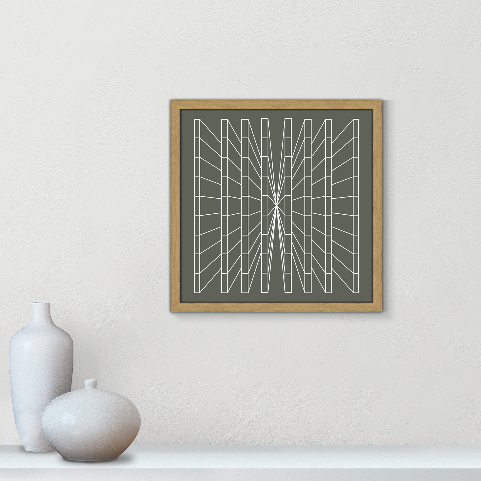 Olive Perspective by Sandi Hauanio, 17" H x 17" W x 0.75" D, Natural Wood Grain