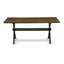 Ensemble de table de cuisine 7 pièces comprenant une table à manger rectangulaire à pattes en X et 6 chaises de salle à manger Parsons en lin bleu, 101,6 x 182,9 cm, multicolore-299868421-442952698