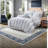 Blue Full Queen Bedding Sets, Microfiber Ruffle Comforter Set for Bedroom