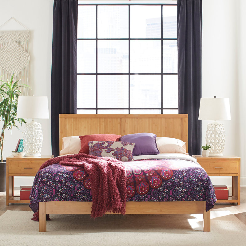 Hugoton Solid Bamboo Platform Bed, King, Natural Bamboo
