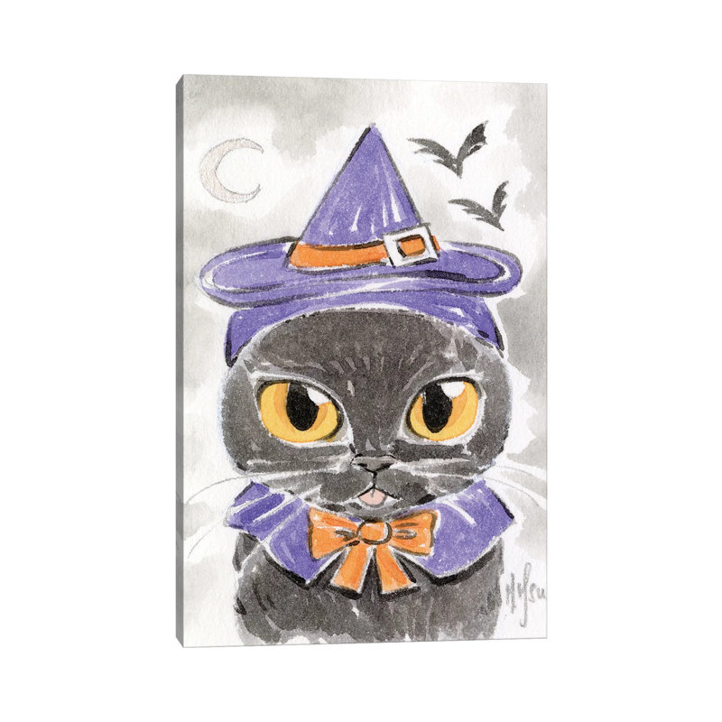 Cat - Witch 1 Piece Painting on Canvas, 101.6 cm H x 66.04 cm W x 1.91 cm D, Wrapped Canvas