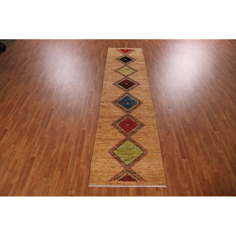Handmade Moroccan Oriental Runner Rug 3x13