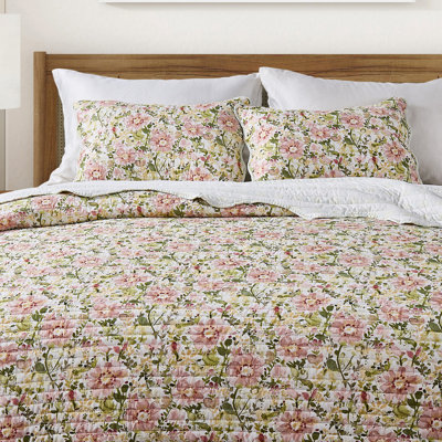Ensemble de courtepointe festonnée Floral Bloom