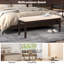 Linen Blend Upholstered Bench