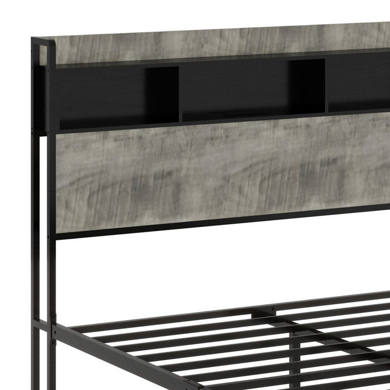 Lit plateforme avec rangement et accessoires, Double