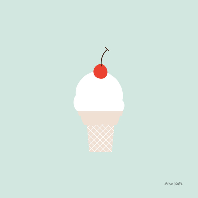 Ice Cream Cone II by Ann Kelle - Wrapped Canvas Print, 51cm H x 51cm W