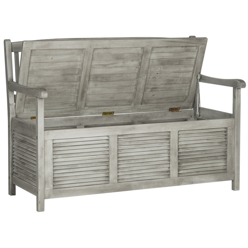 Banc de rangement en bois, Gris