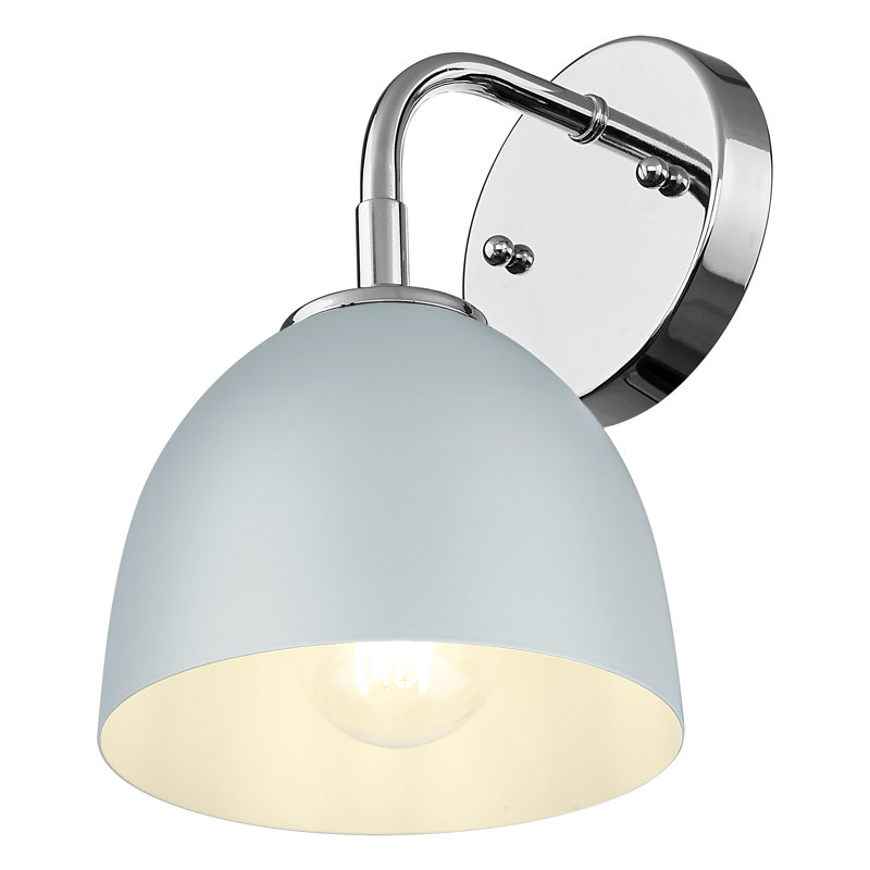 Applique murale 1 lumière Zoey en chrome, Gris mat